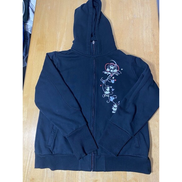 Disney Bradford Exchange Womens Black Mickey Love Hoodie Size Large 20pit2pit - Picture 3 of 10